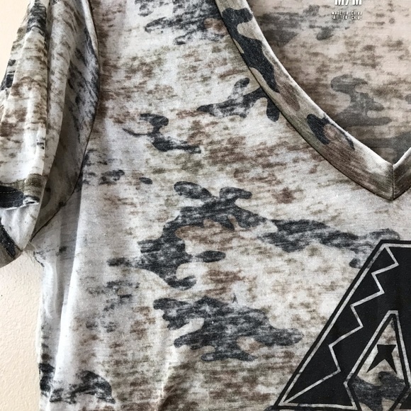 Women's Arizona Diamondbacks Burnout V-Neck Tee M - Picture 5 of 6